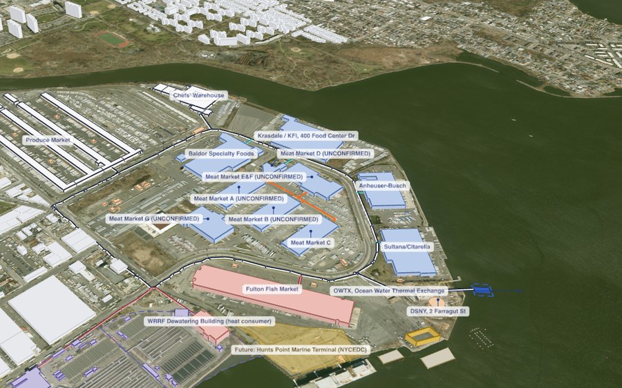 Hunts Point digital twin, 3D model of the food distribution center